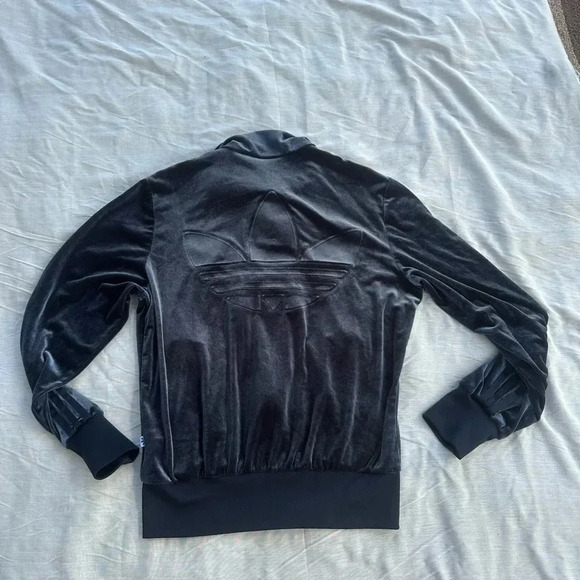 ADIDAS Blue Velvet Firebird Originals Track Full Zip Jacket, Womens Size M - Picture 3 of 8